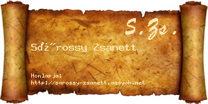 Sárossy Zsanett névjegykártya