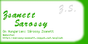 zsanett sarossy business card