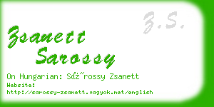 zsanett sarossy business card